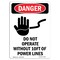 Signmission OSHA Danger Sign, Do Not Operate W/in, 7in X 5in Decal, 5" W, 7" L, Portrait, Do Not Operate Within OS-DS-D-57-V-1158 - alternate 1